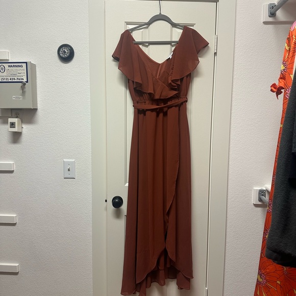 Katya Ruffle Maxi Dress | Rust - Picture 5 of 6